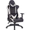 DecHome Poltrona Da Gaming Fallout in Poliuretano Cm 69,5x71,5x121-129 h Bianco