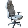 DecHome Poltrona Da Gaming Gta in Poliuretano Cm 67,5x66x117.5-127 h Grigio