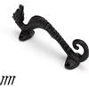 HERKINDNESS Maniglia per Porta Scorrevoli Nero, Fienile Maniglie per Porte, Maniglia per Porta in Ghisa Antica con Viti,per Ante di Mobili, Armadi, Porte da Giardino, ecc