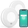RUNIDUR WLAN Rilevatore di Fumo e CO Combinato Wifi, Rilevatore di Fumo Combinato Intelligente e Rilevatore di Monossido di Carbonio, Sensore Preciso con Batteria da 10 Anni, 2 Pezzo