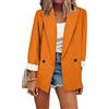 YMING Cardigan Elegante Giacca Chic Ufficio Lavoro Blazer Colore Solido Lapel Collar Slim Blazer Arancione Puro XL