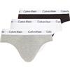 Calvin Klein Slip Hipster Uomo Confezione da 3 Cotone Elasticizzato, Multicolore (Black/White/Grey Heather), XS