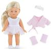 Corolle Mini Corolline Rosy Ballerina Set Regalo Include Bambola 20,3 cm e 3 Accessori - Tiara, Maglione Balletto e Scaldamuscoli, per bambini dai 3 anni in su