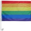 AZ FLAG Bandiera per Auto Arcobaleno 45x30cm - Bandierina da Auto Gay - Rainbow Flag 30 x 45 cm, Car Flag