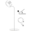 BEPER P201UTP302 Lampada da Lettura senza fili, 3 applicazioni, Lampada da Tavolo, Lampada a Parete, Lampada con Clip, 2,3 W, Lampada ricaricabile cavo USB type-C, 3 tonalità di Luce, Bianco