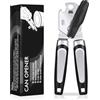 Lychico - Apriscatole 3 in 1, in acciaio inox, portatile, resistente, con apribottiglie multifunzione, nero