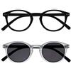 OPULIZE Zen 2 Pacco Occhiali Da Lettura Con Lettore Sole Nero Cristallo Piccolo Uomo Donna RS24-1C +3,50