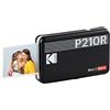 KODAK Mini 2 Retro 4PASS Stampante Fotografica Portatile (5.3x8.6cm) + 8 Fogli, Nero