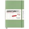 LEUCHTTURM1917 367661 - Agenda settimanale medio (A5) 2024, copertina morbida, salvia, tedesca, 12 mesi