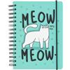 Grupo Erik: Quaderno ad anelli Meow Meow | Quaderno A5, copertina rigida, chiusura elastica, carta di alta qualità, pagine puntinate, Bullet Journal, Quaderno Gatti