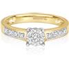 9ct Oro Giallo Diamante Fidanzamento Anello Brillante Set Solitario 0.21ct Size