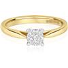 9ct Oro Giallo Diamante Solitario Anello Brillante Set Fidanzamento Misura J - Q