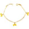 BRACCIALE BIMBA IN ORO GIALLO 18 KT CON FIOCCHI GIALLI 15 cm