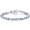FANCIME Braccialetto da tennis da donna in argento sterling 925 con pietre preziose, bracciale tennis con pietra di nascita, regalo di gioielli per donne e ragazze, lunghezza 19 cm, 19 cm, Argento