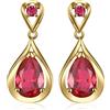 JewelryPalace 8.8ct Orecchini Pendenti Lunghi in Argento 925 con Rubino Rosso Creato, Infinito a Goccia in Oro con Pietra a Pera, Set Gioielli Donna in Oro Rosa
