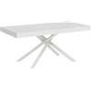 CasaArredoStudio, Tavolo Allungabile Karida, 160(264) x90 cm, Bianco Frassino con Gambe Incrociate Bianche, Made in Italy.