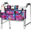 supregear Walker Bag, Borsa da Viaggio Pieghevole per Organizer con Cesto Pieghevole di Alta qualità per Qualsiasi Walker Style Rollator e Sedia a Rotelle, Floreale Arancione, Viola Floreale