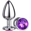 BONDAGERIE® Plug Anale 100% sicuro italiano in acciaio colore gioiello Viola, Taglia M