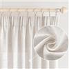 EMEMA Tende Lino Trasparente con Fettuccia Tenda a Traslucido Tenda per Interni Tende Moderne a Vela per Porte Balcone Adatte per Soggiorno Camera da Letto 2 Pannelli 140x225 cm Avorio