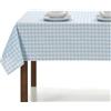 LAN&LAN - Tovaglia Rettangolare a quadretti in tessuto per uso interno ed esterno, Tovaglie elegante (Blu Cielo, 140 x 140)