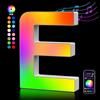 Kangtaixin Lettere Luminoso con USB, APP Controllo Luci LED di Lettera Alfabeto, Figura a Cuore con Luce Colorate RGB per Decorazione e Atmosfera, Luci Notturne Scrivania, Compleanni, Matrimoni, Vetrine - E