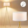 home sweet home collection Home Sweet Home Lampada da terra bianca moderna 138 cm stile scandinavo, tripod in metallo e tessuto, LED E27 inclusa luce caldo, per soggiorno, camera e ufficio