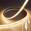 ShineBurky Striscia LED COB 5V USB, Bianco Caldo 3000K 2 Metri 640LED CRI93+ Dimmerabili Strisce Luci LED Flessibile per Retroilluminazione TV, Cucina, Camera da Letto, Fai da Te