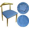 HuaLiSiJi Coprisedile per Sedia Coprisgabello Rotondo Copri Sgabello, Tessuto di Lusso Diametro 36-50cm, Elastico Antirughe Lavabile e Antipolvere (Blu, 1)