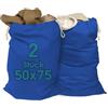 ELES VIDA® - Sacchetti per la biancheria, 50 x 75 cm, in 100% cotone, extra grandi, durevoli, con coulisse, cesto portabiancheria da viaggio blu, 2 pezzi