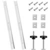 Ortviai 2 Pezzi 400mm T Track, Mitra Track Jig Fixture Slot, T Binario di Scorrimento, con 8 Viti Autofilettanti, 2 Vite di Fermo M8, 2 Blocco Scorrevole M6, 2 Blocco Scorrevole M8, per Falegnameria