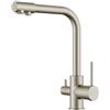 FORIOUS Rubinetto Lavello Cucina, Miscelatore Cucina Rubinetto 3 Vie, Acciaio Inossidabile Rubinetto Cucina a Due Maniglie con Beccuccio Acqua Potabile e Girevole a 360°, Acciaio Inossidabile