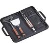 Küchenprofi Set per barbecue Texas, 4 pezzi, accessori per barbecue in acciaio inox, set di posate per barbecue, guanti, pinza per barbecue con apribottiglie, paletta per hamburger, spazzola per