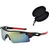 RIXOW Occhiali da Ciclismo, Protezione UV 400 Occhiali da Sole per Uomo e Donna, Occhiali Sportivi per Corsa, Pesca, Guida, Baseball, Golf, Bicicletta Accessori (oro blu)