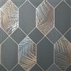 Fine Decor FD42833 UK Miami 2021 Tropical GEO Carbone, Grigio