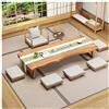 PetterShop Tavolo da terra giapponese, tavolo rettangolare stile tatami, tavolo da tè vintage tavolo basso, o seduto sulla mobilia di accento del pavimento (S : 140x60x35cm)
