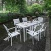 DEODATO Set tavolo e sei sedie da giardino in resina bianco modello Argo