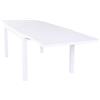 VivaGarden Tavolo da Giardino 135/270x90 Alluminio cm 135/270x90x75 h Bianco