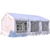 VivaGarden Gazebo Da Esterno Tendone Bianco Telaio Acciaio 6x4x2.8M - 10805