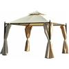 VivaGarden Gazebo Da Giardino Impermeabile Pannelli Laterali Beige 3x3M - 84C033