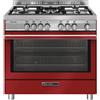 Glem Gas Cucina a Gas 5 Fuochi Forno Multifunzione Grill 90x60 cm Rosso ST965MRS