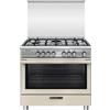 Glem Gas Cucina a Gas 5 Fuochi Forno Multifunzione 90x60 cm Beige SB965MCR