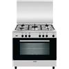 Glem Gas Cucina a gas con forno a gas con Grill 5 Fuochi 90x60 cm Inox AN965GI