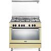 De Longhi Cucina a Gas 5 Fuochi Forno Multifunzione 90 x 60 cm Crema PEMC 96