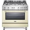 De'Longhi DELONGHI PRO96GVCED2 CUCINA FORNO GAS 90X60 5 BRUCIATORI GHISA TR. CORONA CREMA