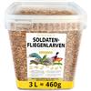 MeerBach & Rose Larve di mosche da soldato essiccate 460 g (equivalente a 3 litri), Black Soldier Flys, mangime per uccelli, cibo per ricci con insetti, cibo per pesci, snack ricco di proteine per rettili e