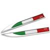PTDecals 1 paio di adesivi con bandiera italiana italiana italiana IT in metallo 14.7cmx2cm grafica distintivo per veicolo motore auto parafango laterale bagagliaio portellone posteriore, finestra