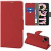 N NEWTOP Cover Compatibile per Realme C21Y / C25Y, HQ Lateral Custodia Libro Flip Magnetica Portafoglio Simil Pelle Stand Protettiva (Rosso)