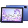 Haehne Tablet 10 Pollici Android 12, Tablet Android 4GB RAM+64GB ROM (128 GB Espandibile),Quad-core 1.6Ghz, FHD 1280 x 800 IPS,Fotocamera 2MP+5MP, Batteria 4500mAh, WIFI, Bluetooth, GPS,Blu