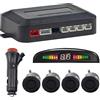 CUQI Supporto per Parcheggio Senza Fili, Supporto per la Retromarcia con 4 Sensori di Parcheggio PDC Posteriori, Kit di Rilevamento Della Distanza con Display LED Senza Fili per Auto, SUV, Furgoni, Camper