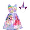 Lito Angels Vestito Unicorno per Bambina Taglia 4-5 Anni, Viola C